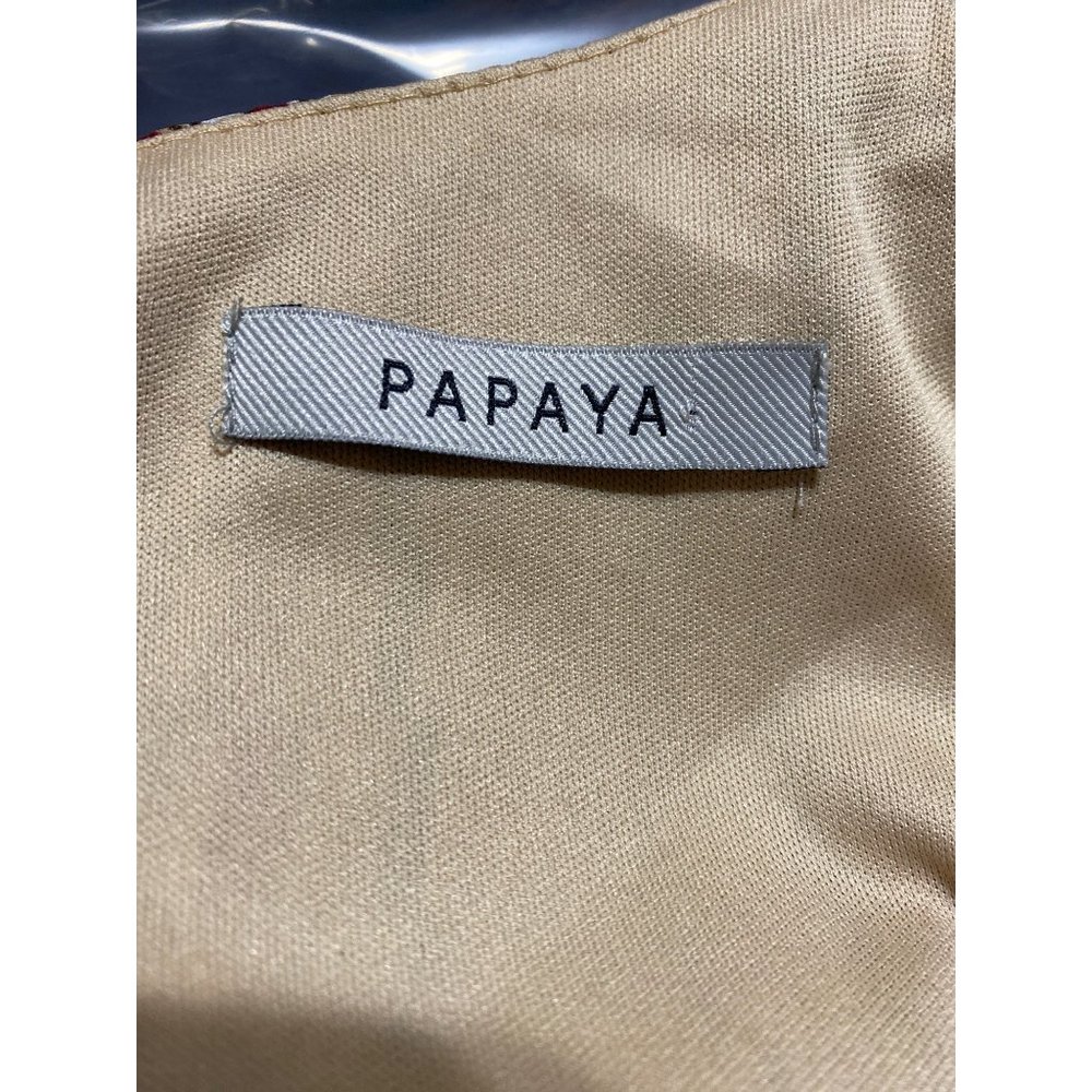 Papaya Crop Top  M Red and Rand Stripe V Neck Crop Top - Picture 5 of 6